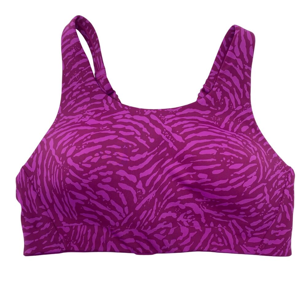 Athleta Fiji Magnolia Purple Patterned Advance Sports Bra Size 32C